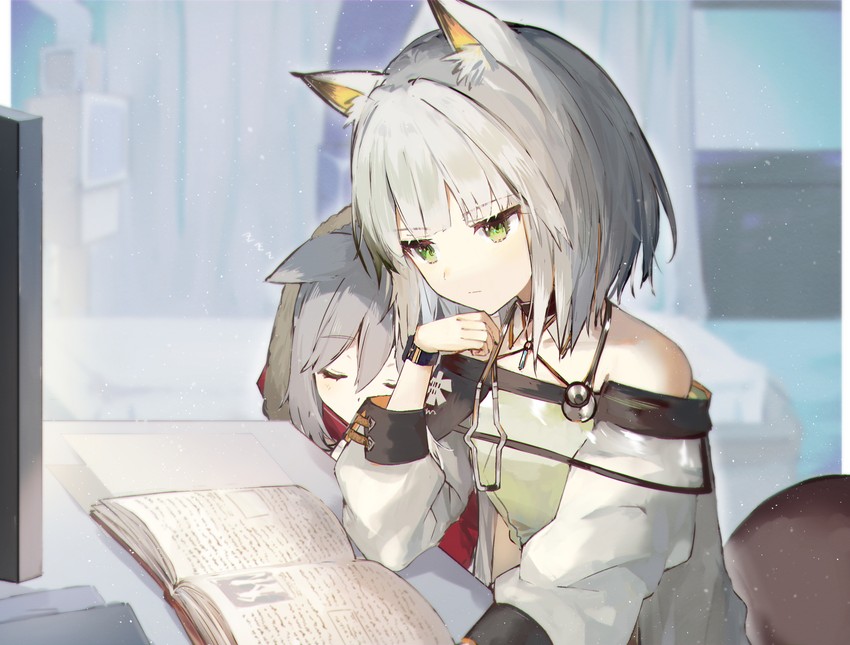 kal'tsit and projekt red (arknights) drawn by toufu_mentaru_zabuton