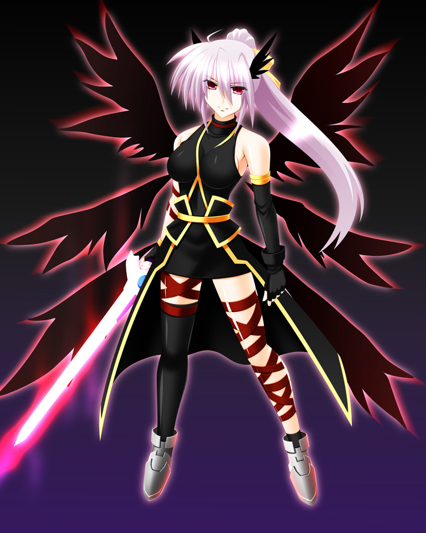 signum, reinforce, and laevatein (lyrical nanoha and 2 more) drawn by engo_(aquawatery)