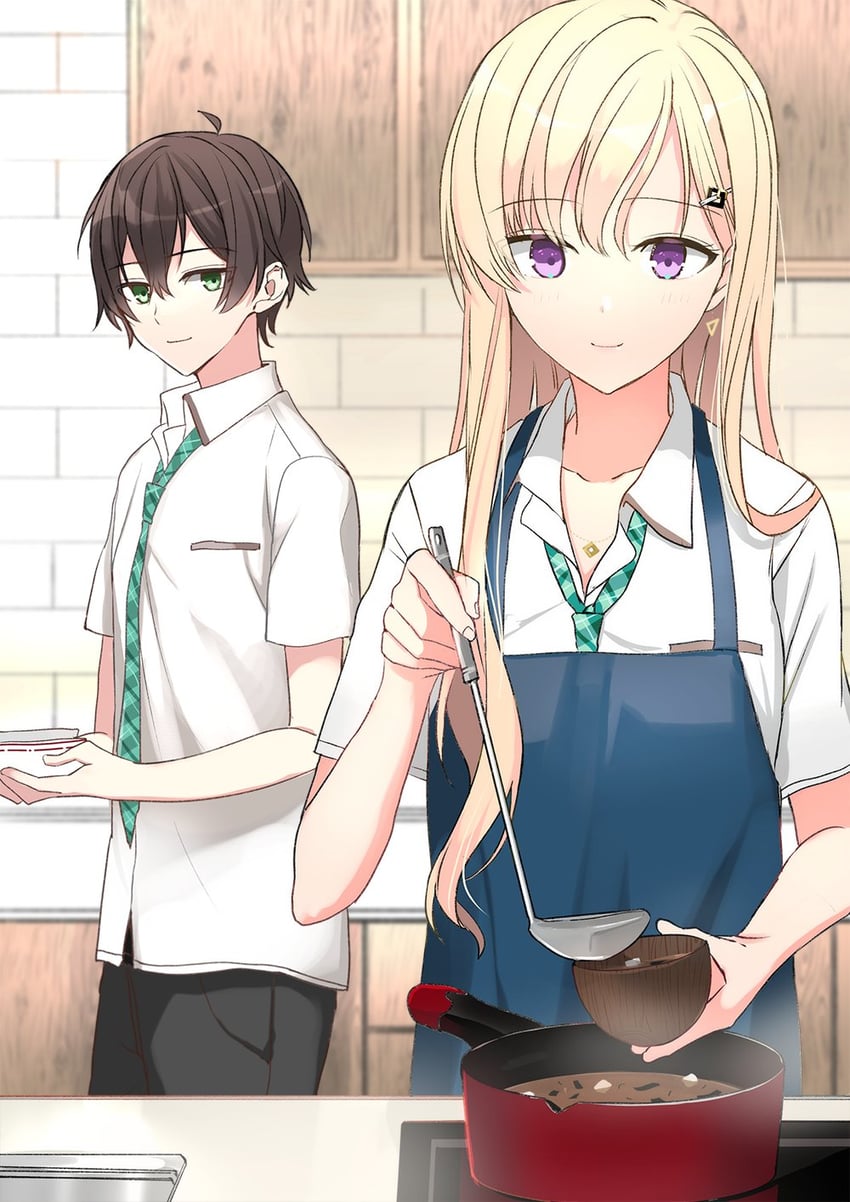ayase saki and asamura yuuta (gimai seikatsu) drawn by yumika_(mono_zone)