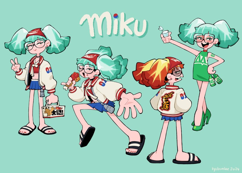 hatsune miku and korean miku (vocaloid) drawn by kyu-bum_lee