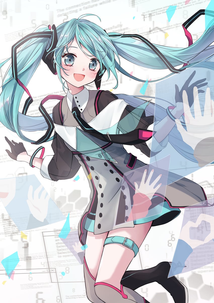 hatsune miku and magical mirai miku (vocaloid and 2 more) drawn by nagitofuu