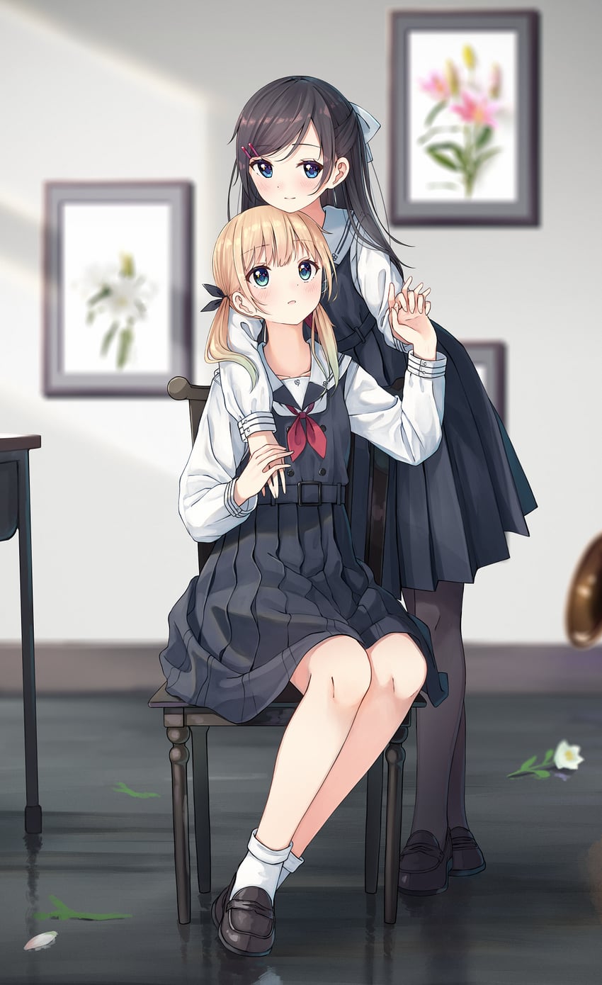 hoshino sora and yumesaki emiko (original) drawn by enuni