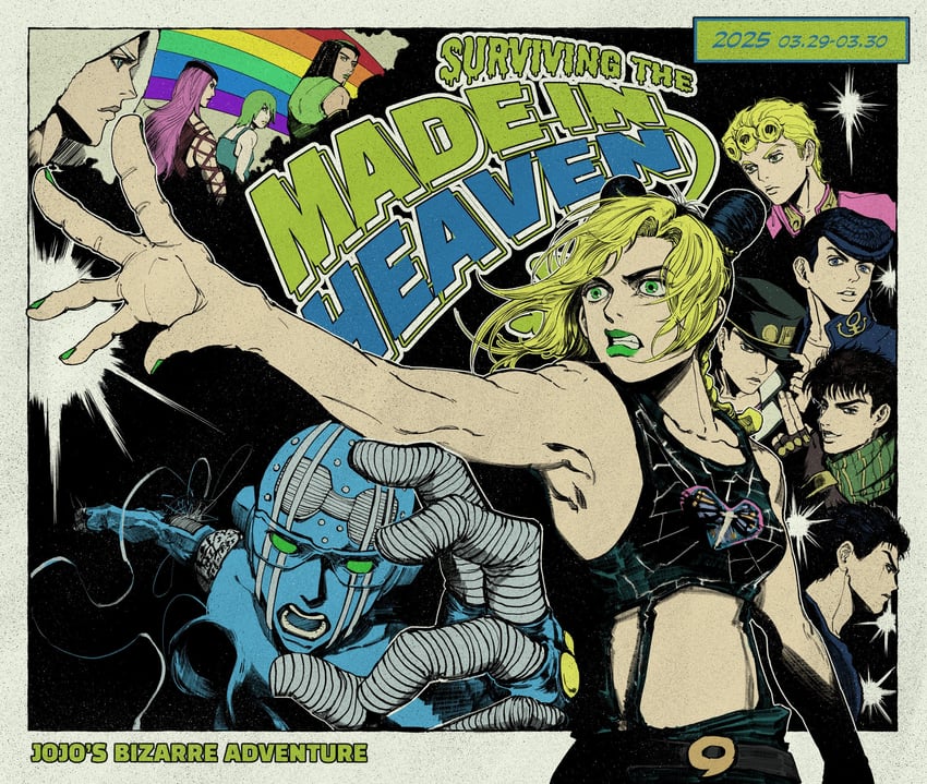 joseph joestar, kujo jotaro, kujo jolyne, giorno giovanna, jonathan joestar, and 6 more (jojo no kimyou na bouken and 6 more) drawn by kimeohandream