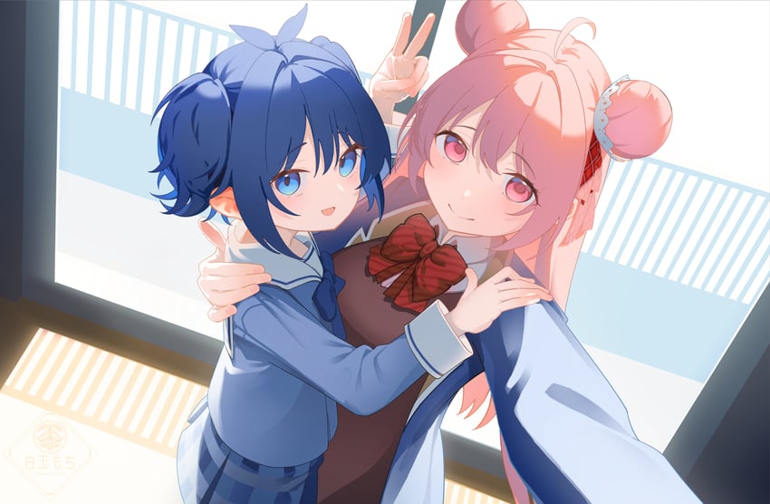 matsuzaka satou and koube shio (happy sugar life) drawn by shiratama_mochi
