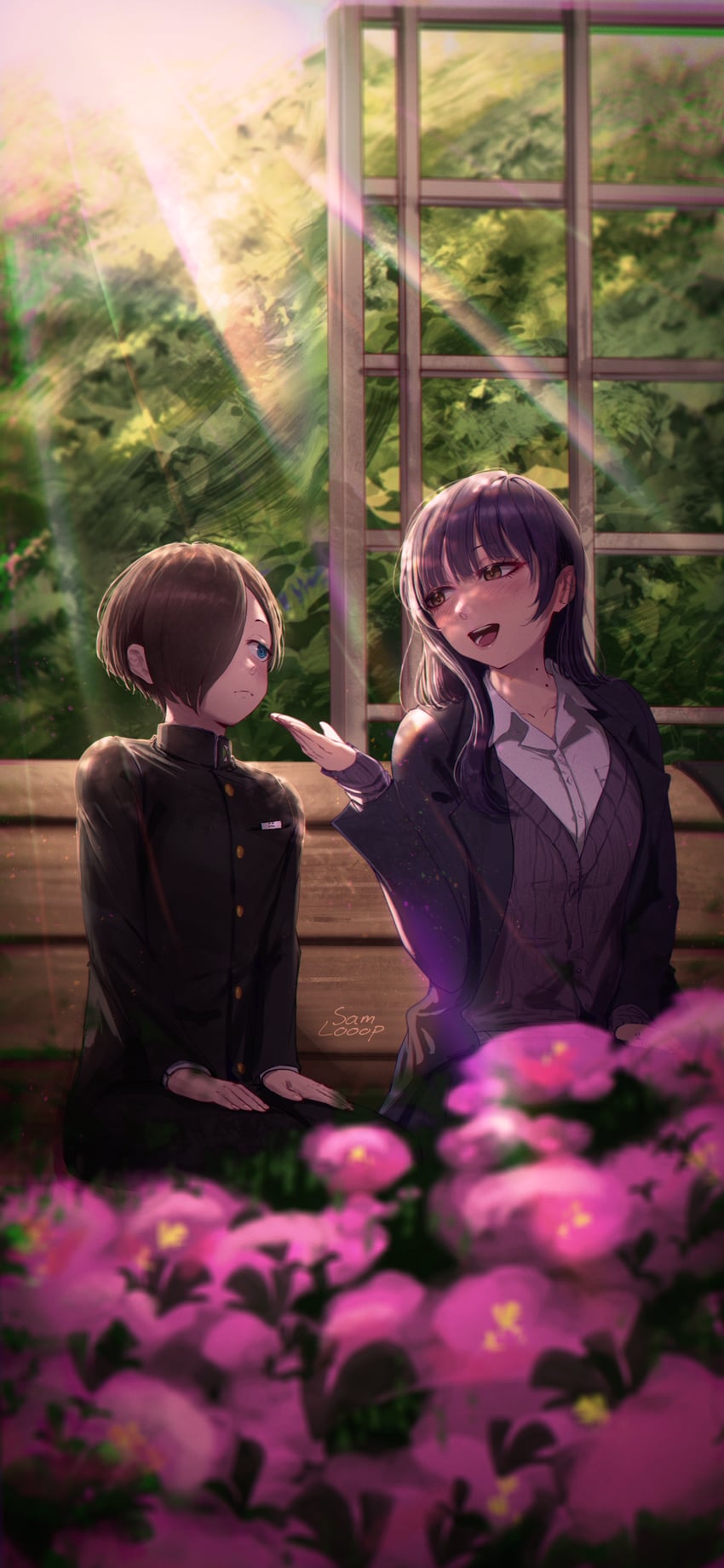 yamada anna and ichikawa kyoutarou (boku no kokoro no yabai yatsu) drawn by samlooop