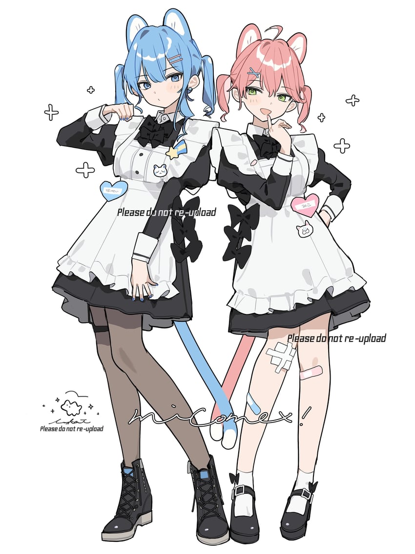 hoshimachi suisei, sakura miko, 35p, and takoyaki (hololive) drawn by tai_inukai
