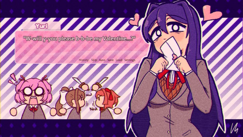 monika, natsuki, yuri, and sayori (doki doki literature club) drawn by filthyhector