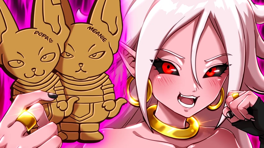 android 21, majin android 21, beerus, and champa (dragon ball and 1 more) drawn by pea-bean