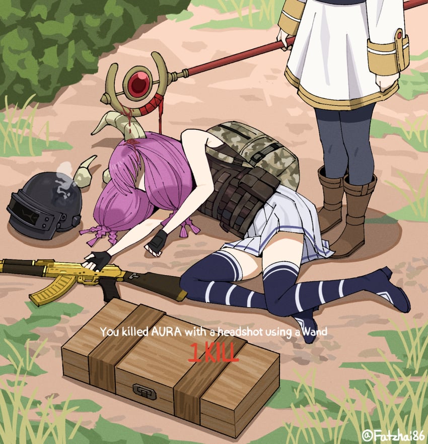 frieren and aura (sousou no frieren and 1 more) drawn by fatzhai