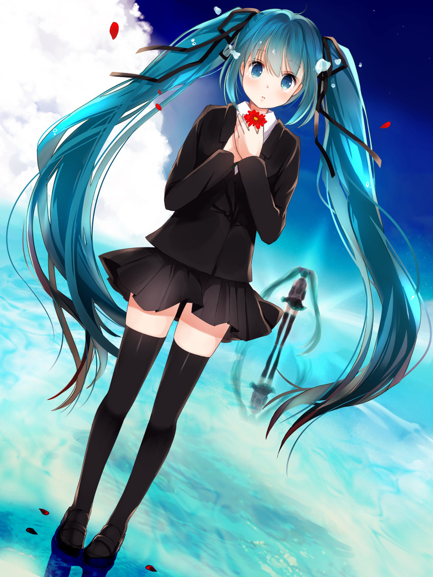 hatsune miku (vocaloid and 1 more) drawn by izumil