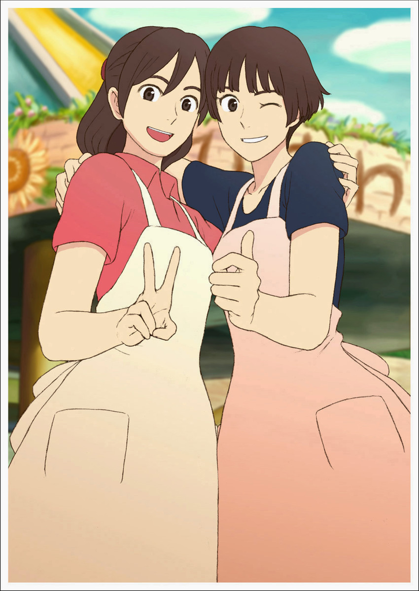 lisa and naomi (gake no ue no ponyo) drawn by jas_(littlecrime)