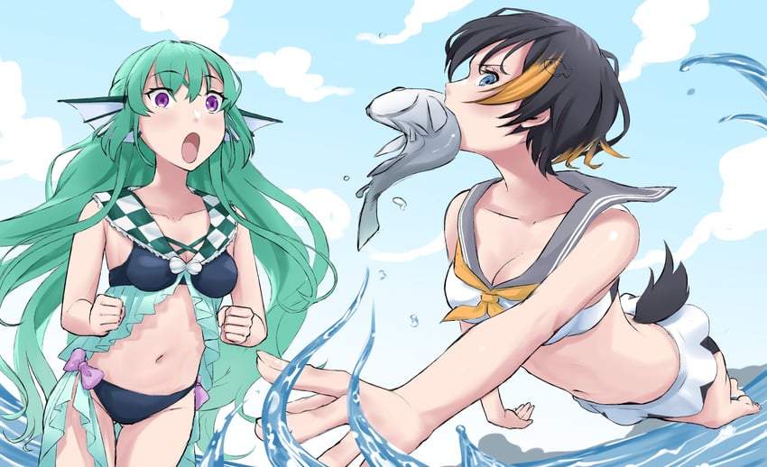 finana ryugu and petra gurin (nijisanji and 1 more) drawn by momojii_e