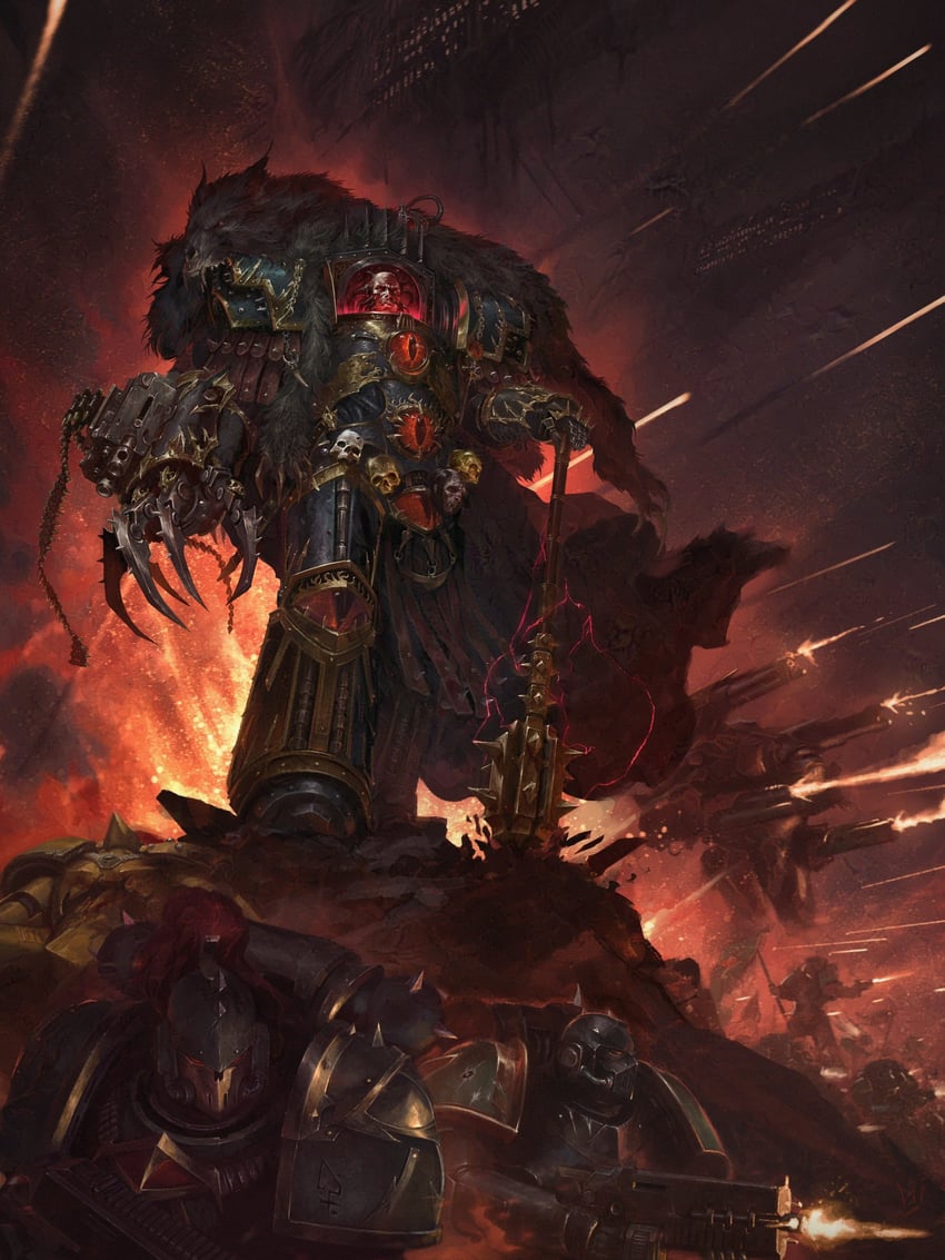 horus lupercal and collegia titanica (warhammer 40k) drawn by alvarojh_art