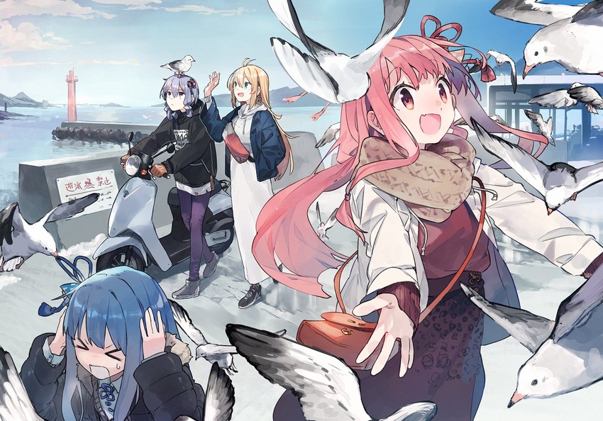 yuzuki yukari, kotonoha akane, kotonoha aoi, and tsurumaki maki (vocaloid and 1 more) drawn by hitogome