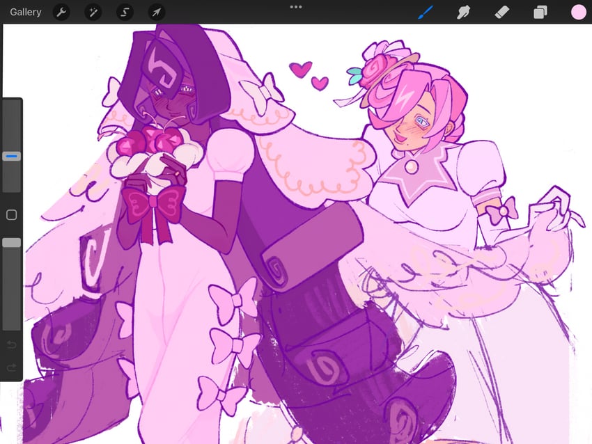 black forest cookie and wedding cake cookie (cookie run and 1 more) drawn by ch3irv3