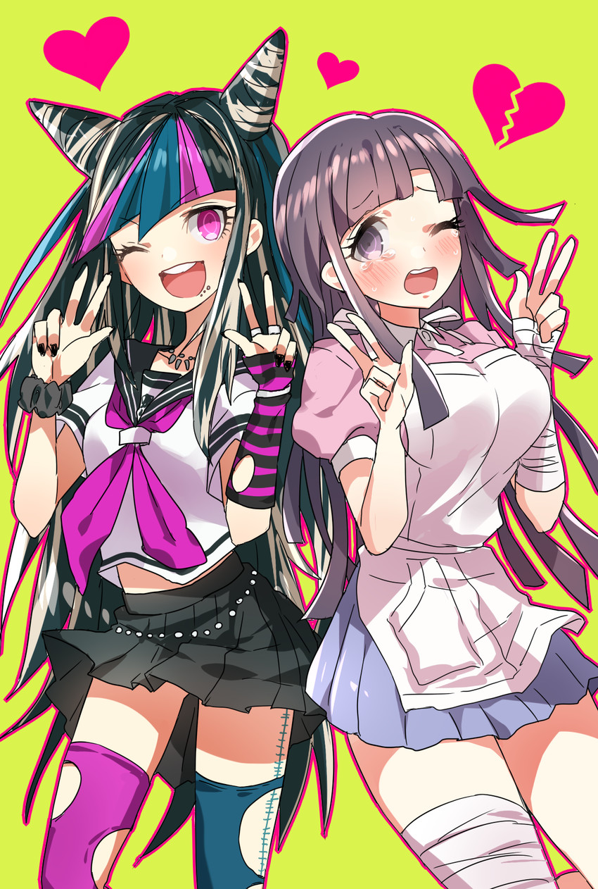 tsumiki mikan and mioda ibuki (danganronpa and 1 more) drawn by juuroku_anna