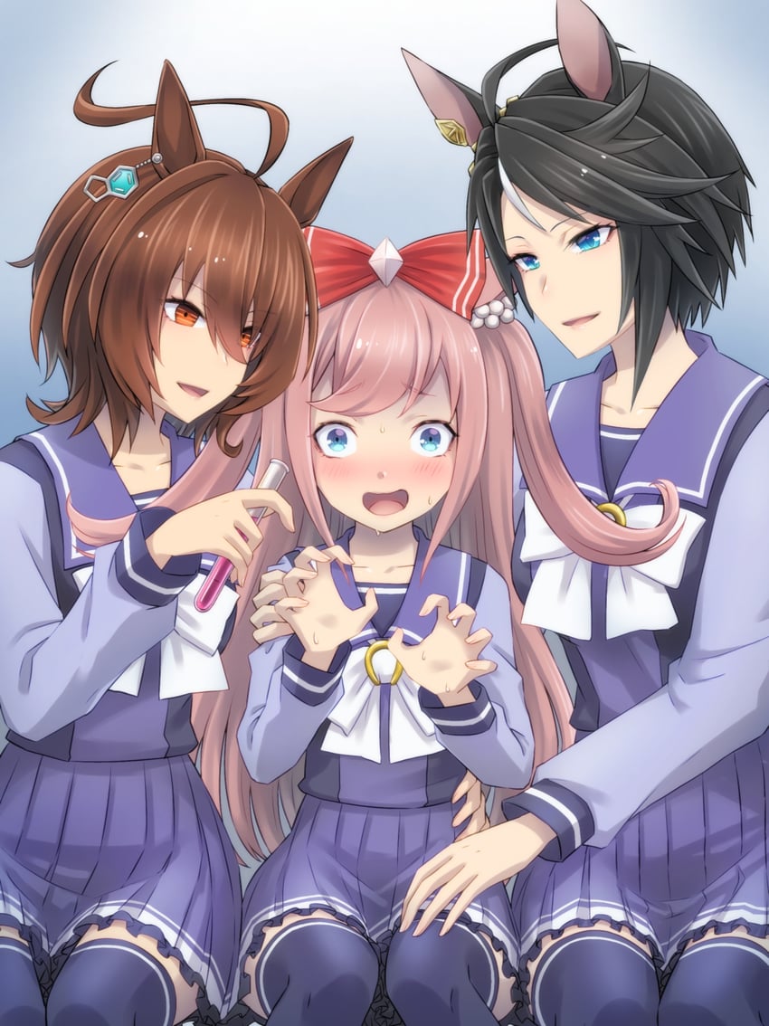agnes tachyon, agnes digital, and fuji kiseki (idolmaster and 1 more) drawn by loveloveknight