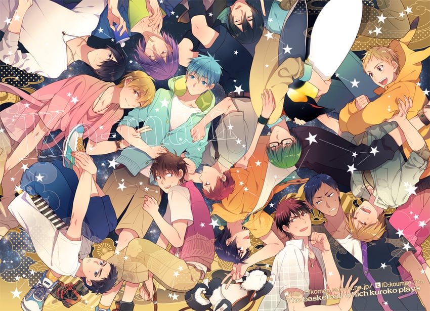 pikachu, kuroko tetsuya, aomine daiki, kise ryouta, kagami taiga, and 10 more (pokemon and 1 more) drawn by ko-man