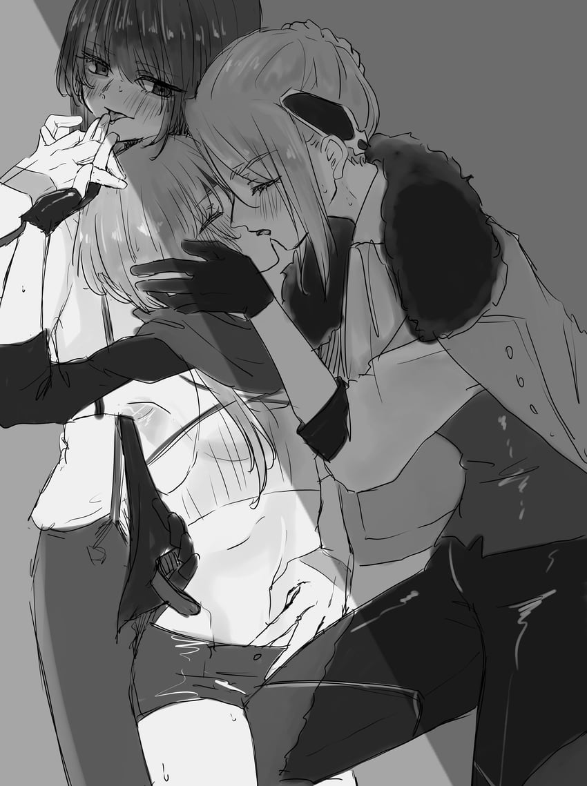 yanagi mion, hanamura shiki, and matsuoka chiroru (heaven burns red) drawn by leia_1213