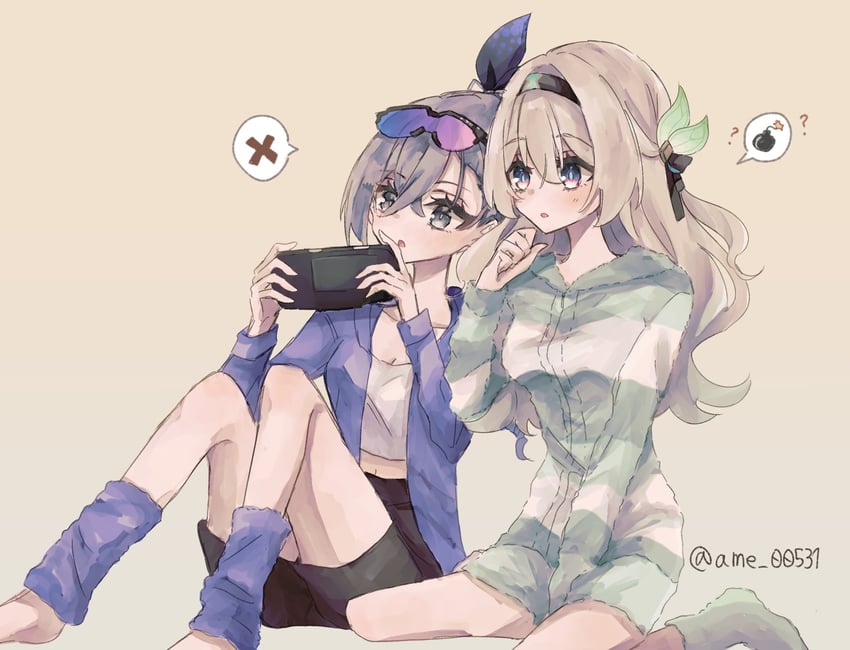 firefly and silver wolf (honkai and 1 more) drawn by ame_00531