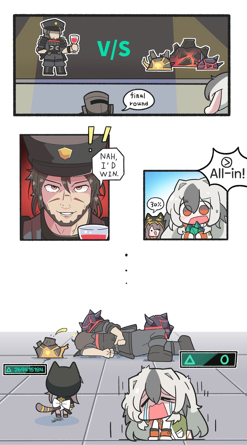 pepe, originium slug, snowsant, jesselton williams, cannot goodenough, and 1 more (arknights) drawn by malrangdonut