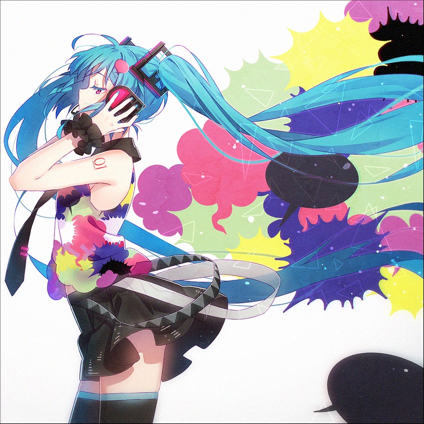 hatsune miku (vocaloid and 1 more) drawn by hakusai_(tiahszld)
