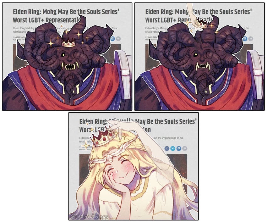 miquella and mohg lord of blood (elden ring) drawn by elden_things