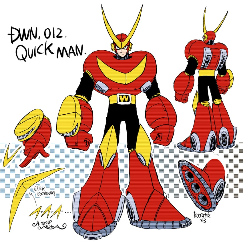 quick man (mega man and 2 more) drawn by ariga_hitoshi