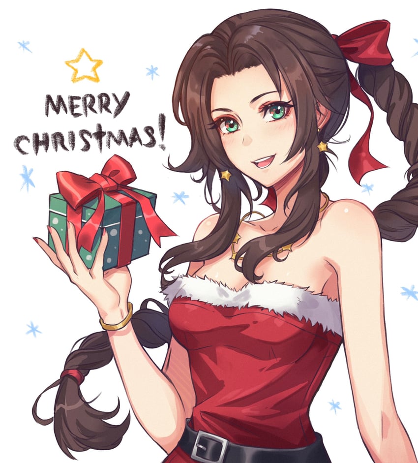 aerith gainsborough (final fantasy and 2 more) drawn by lukrevadraws