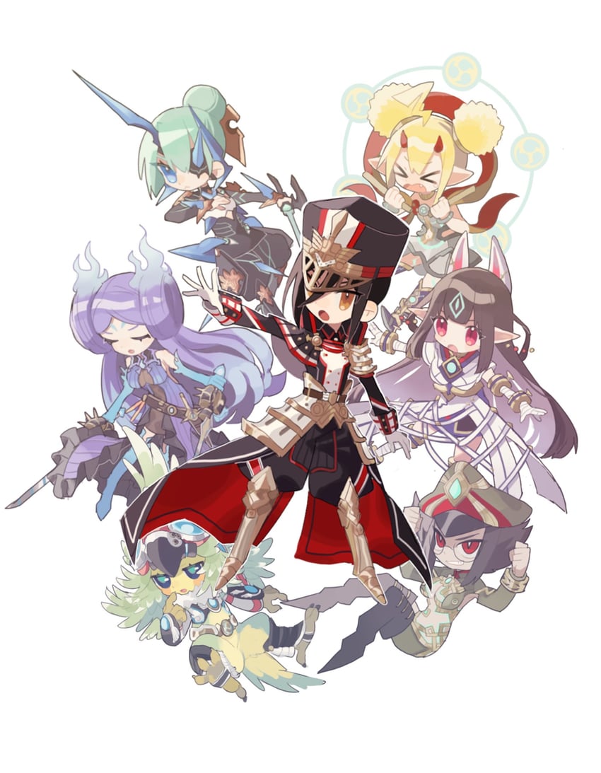 morag ladair, brighid, finch, theory, kasandra, and 2 more (xenoblade chronicles and 1 more) drawn by cheese_dakke