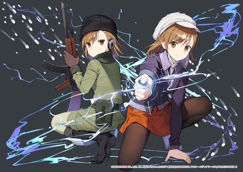 misaka mikoto, misaka imouto, and misaka imouto 10777 (toaru majutsu no index and 3 more) drawn by kitada_mo