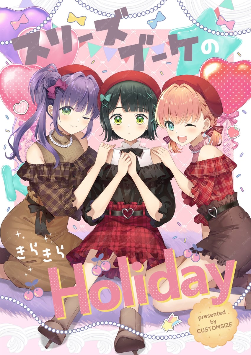 hinoshita kaho, otomune kozue, and momose ginko (love live! and 2 more) drawn by sakurai_makoto_(custom_size)