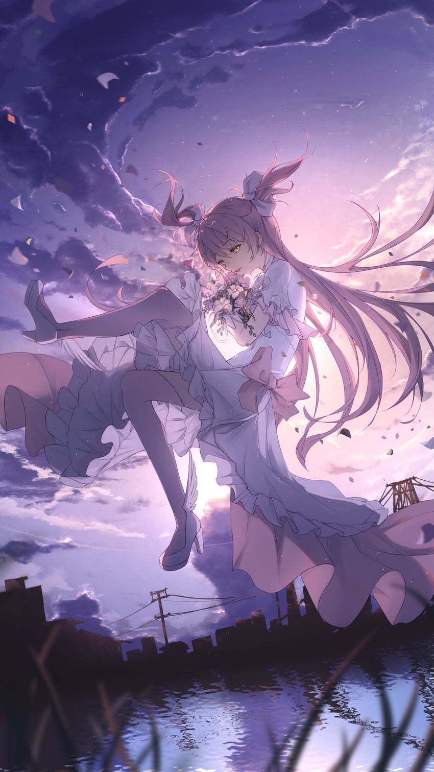 kaname madoka and ultimate madoka (mahou shoujo madoka magica) drawn by xiamianhaiya