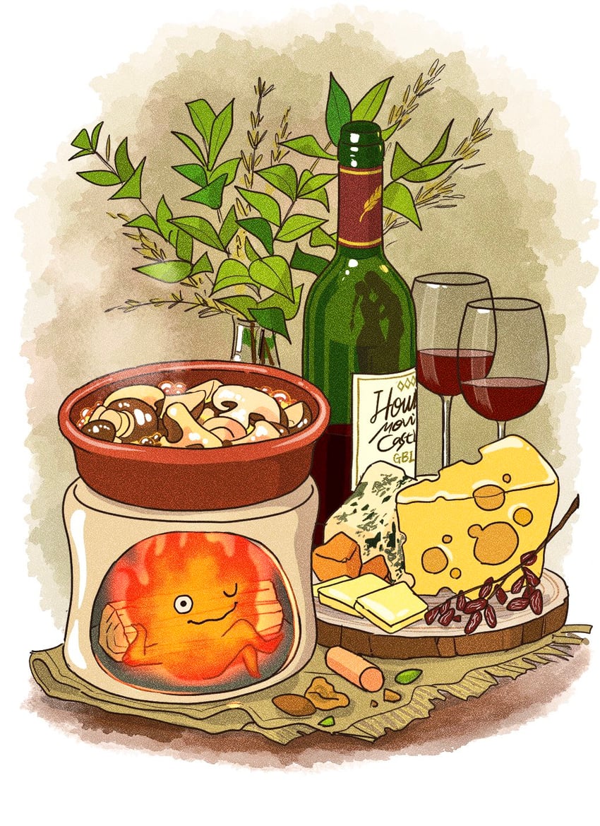 calcifer (studio ghibli and 1 more) drawn by rikaco1988