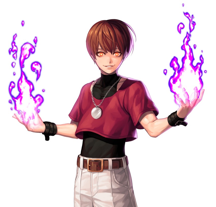 chris and orochi chris (the king of fighters and 1 more) drawn by evilgun