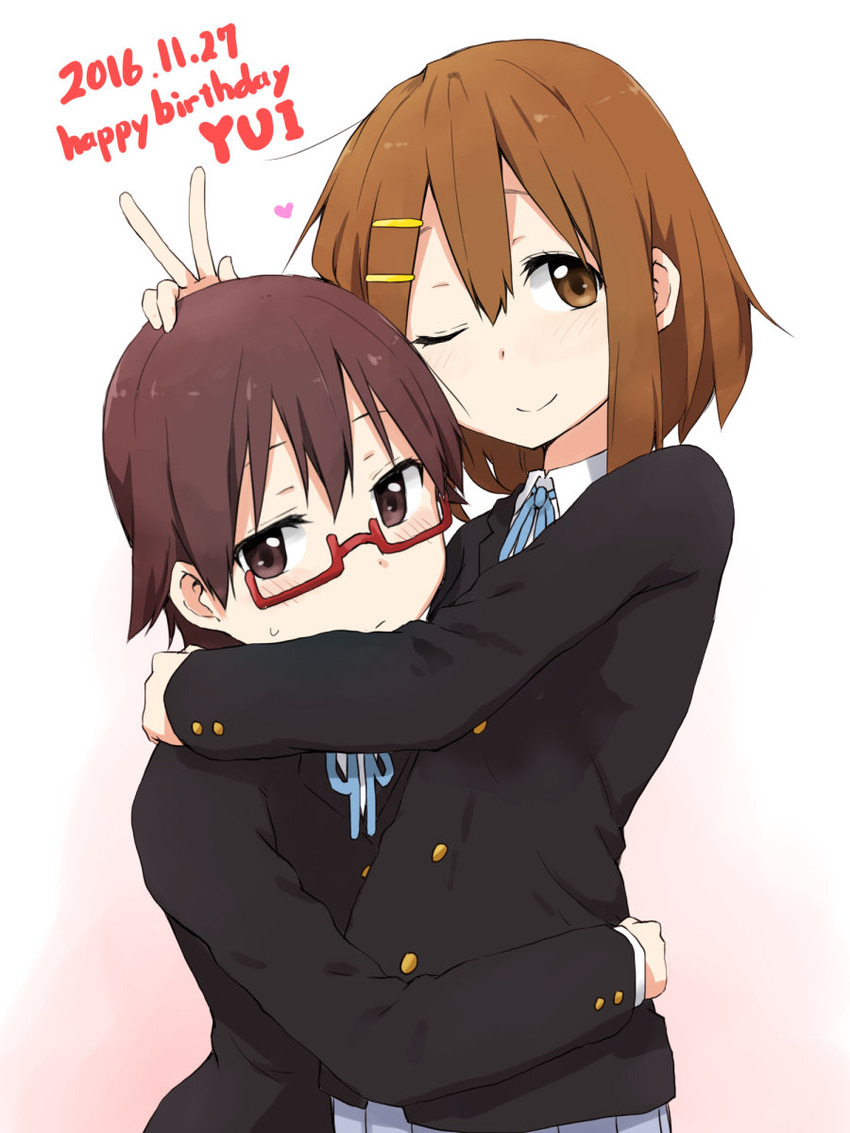 hirasawa yui and manabe nodoka (k-on!) drawn by kagiana