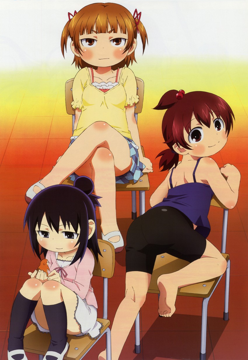 marui mitsuba, marui hitoha, marui futaba, and chikubi (nyantype and 1 more) drawn by nakayama_hatsue