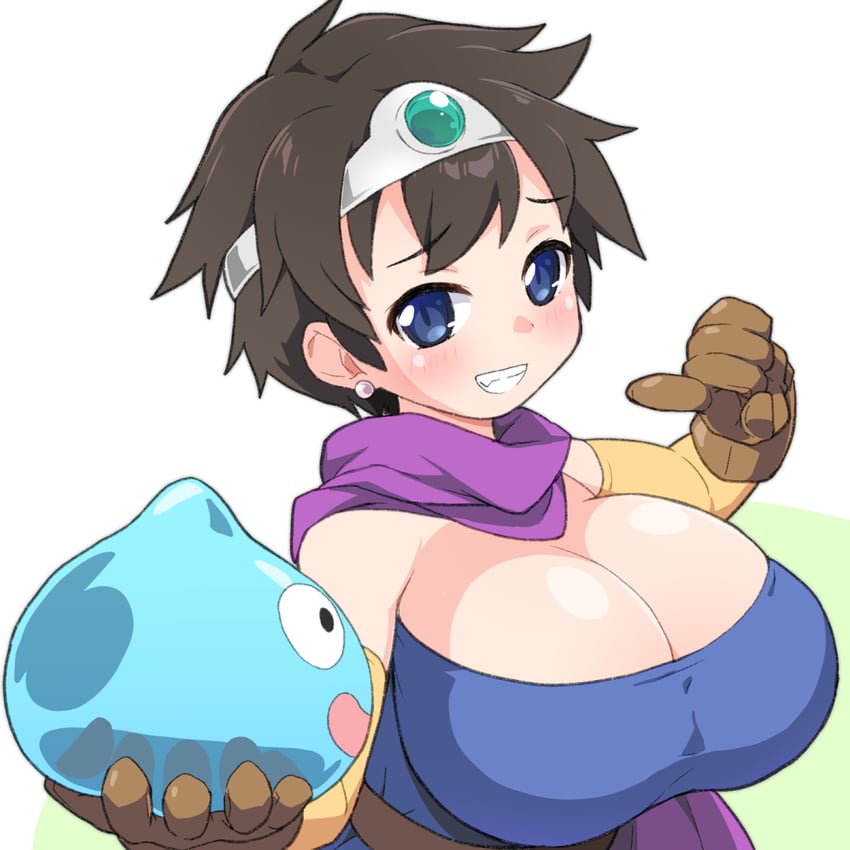 slime and heroine (dragon quest and 1 more) drawn by shirogane_hakuba