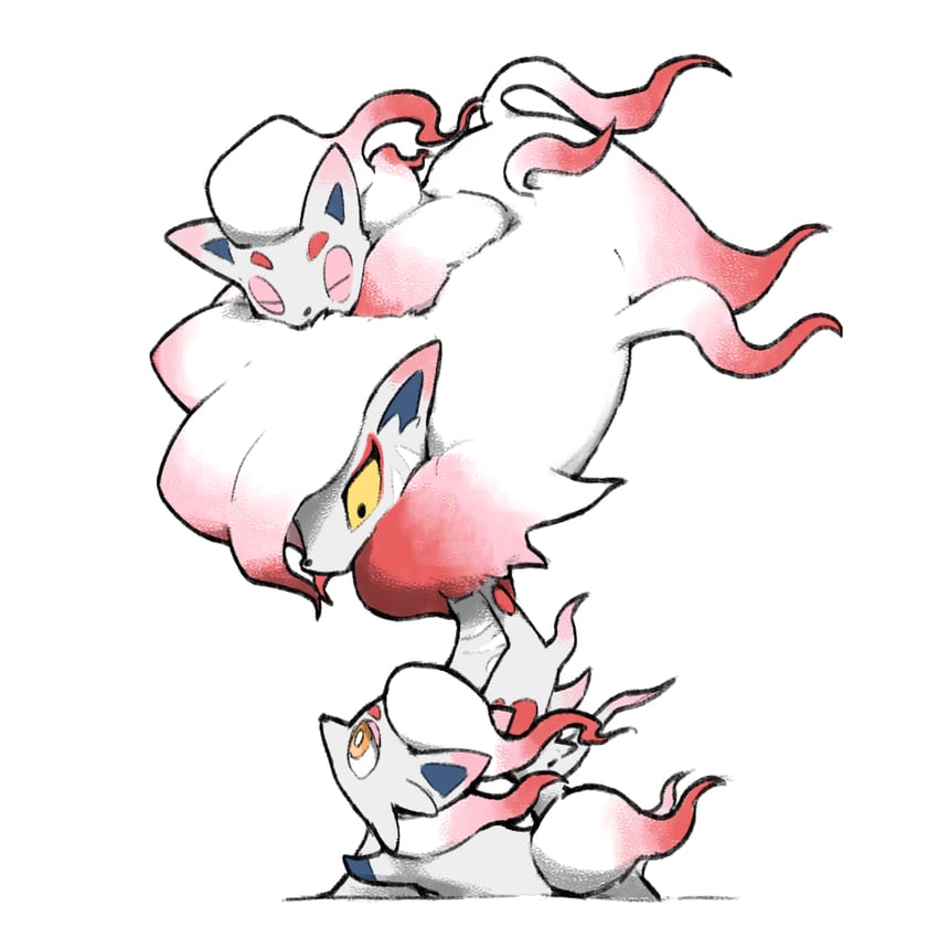 hisuian zorua and hisuian zoroark (pokemon) drawn by blacknirrow