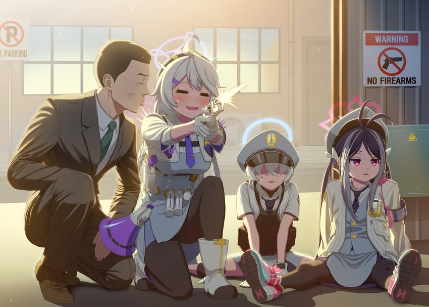 sensei, fubuki, kirino, and valkyrie police academy student (blue archive) drawn by angryangrykim