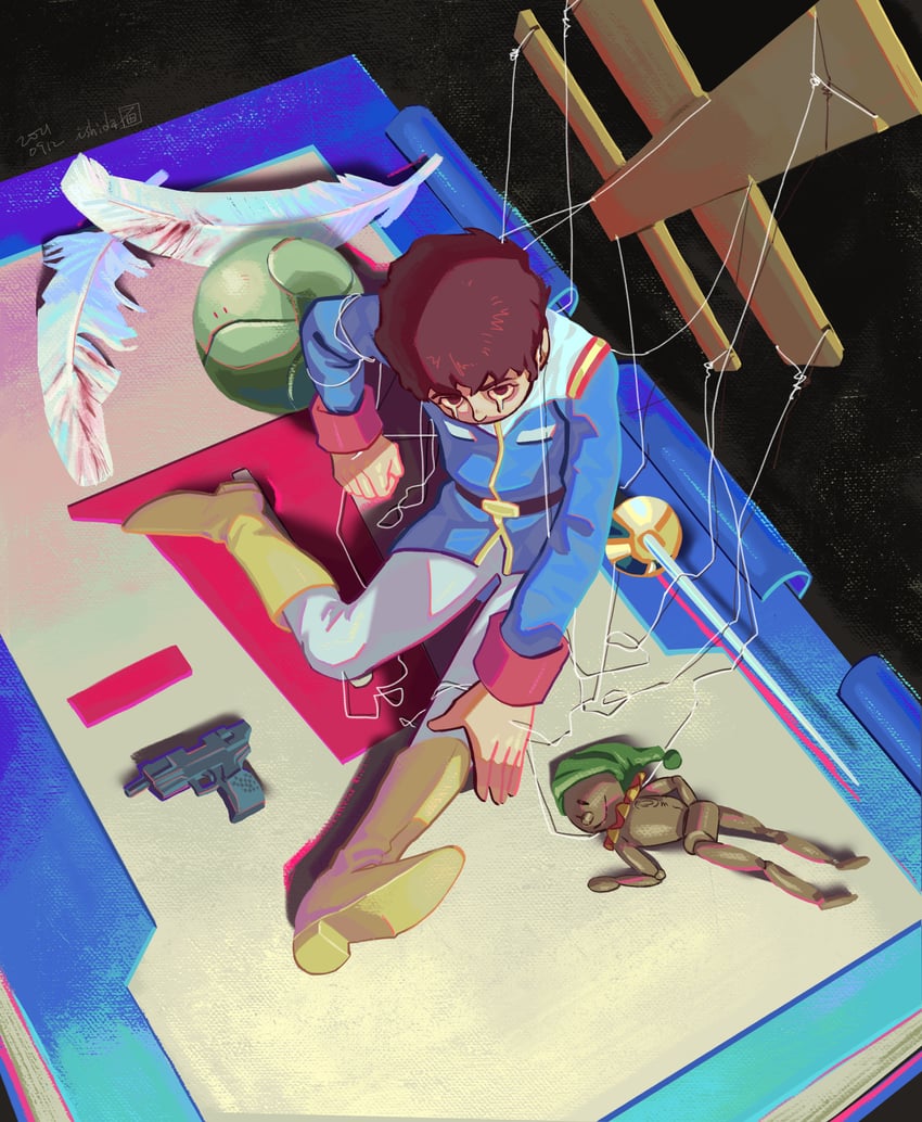 haro and amuro ray (gundam and 1 more) drawn by ishida_6610