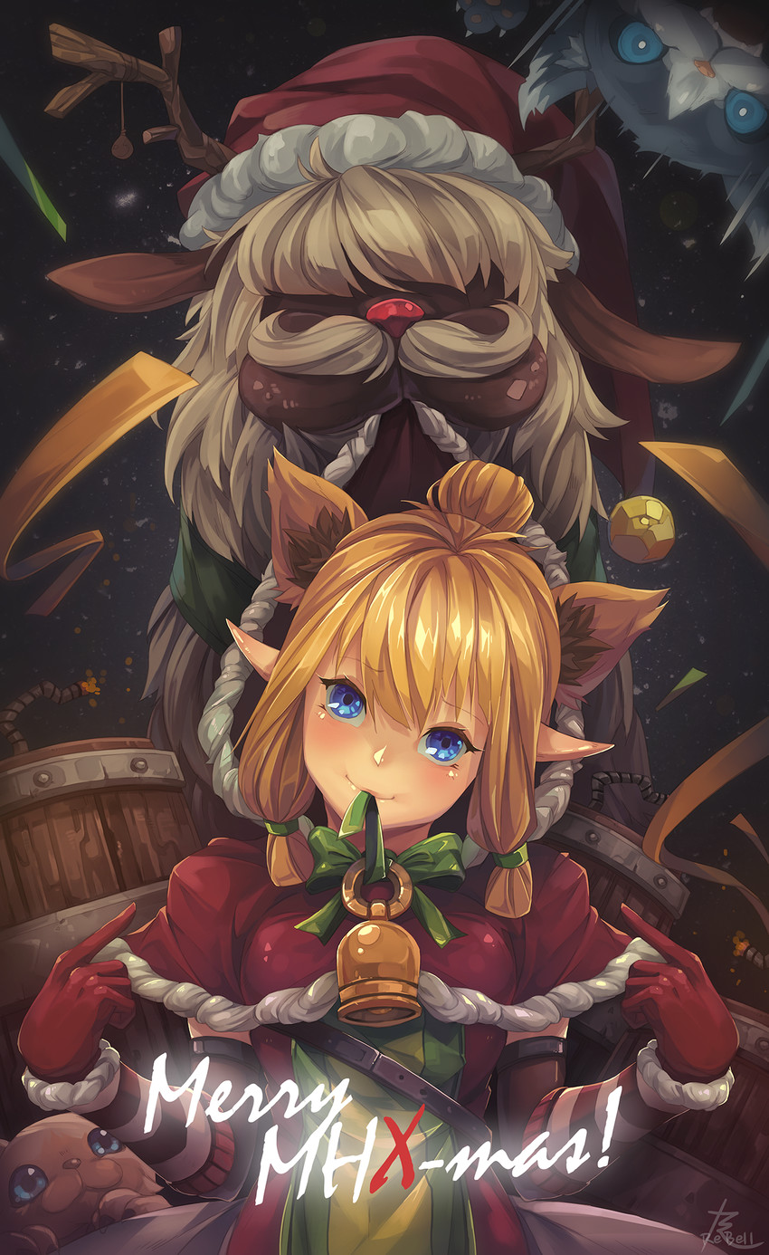 meowstress, melynx, and moofah (monster hunter and 1 more) drawn by rebe11