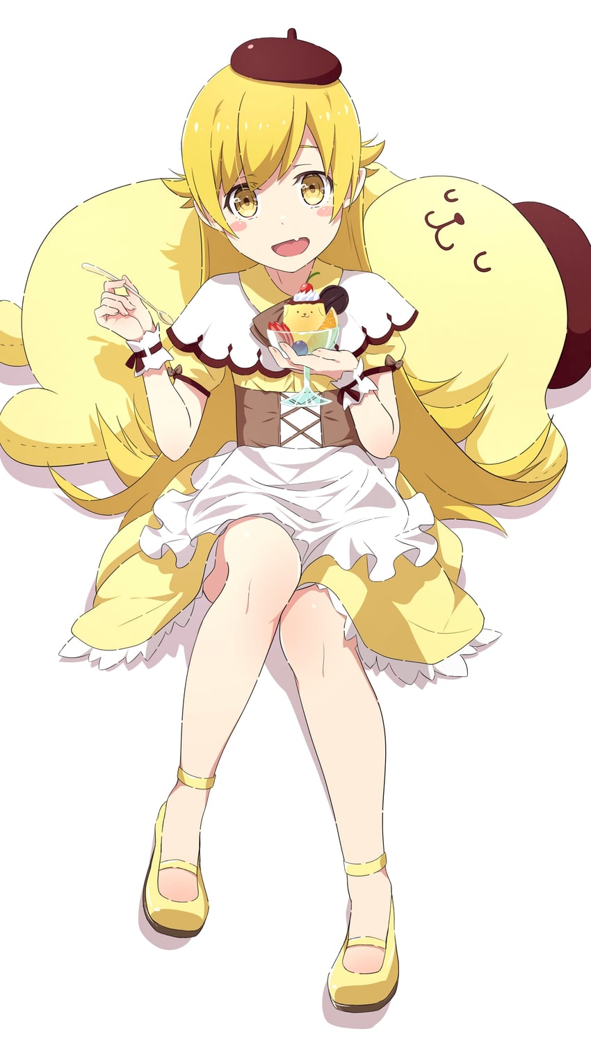 oshino shinobu and pompompurin (monogatari and 1 more) drawn by na-suke