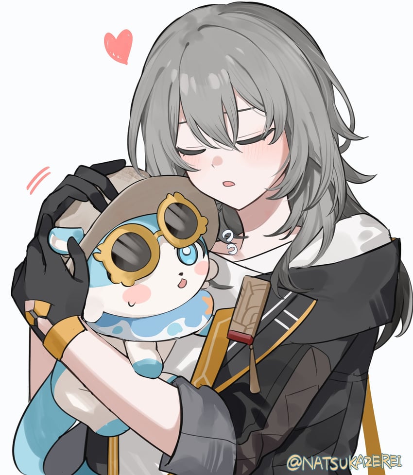 trailblazer, stelle, and bubbles (honkai and 1 more) drawn by younomiti