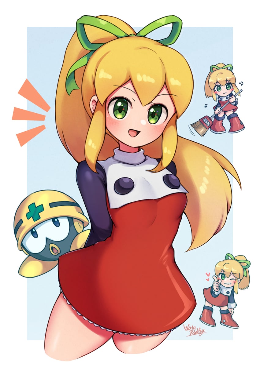 roll and met (mega man) drawn by wakaba_(wata_ridley)