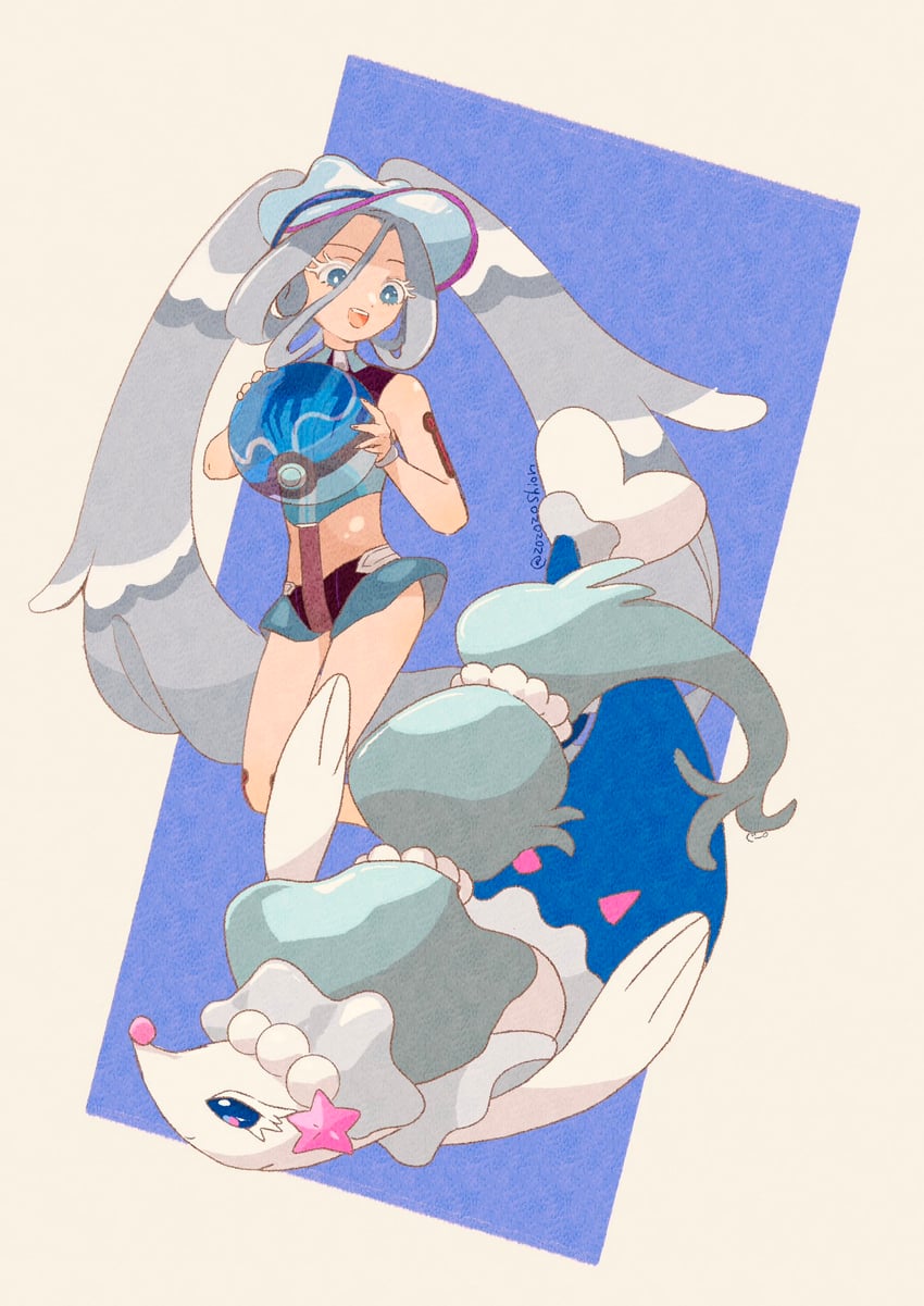 hatsune miku, primarina, and water miku (pokemon and 2 more) drawn by zozozoshion