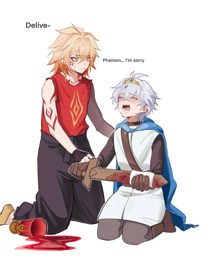 phainon and mydei (honkai and 1 more) drawn by lin_(chuuchuyi)