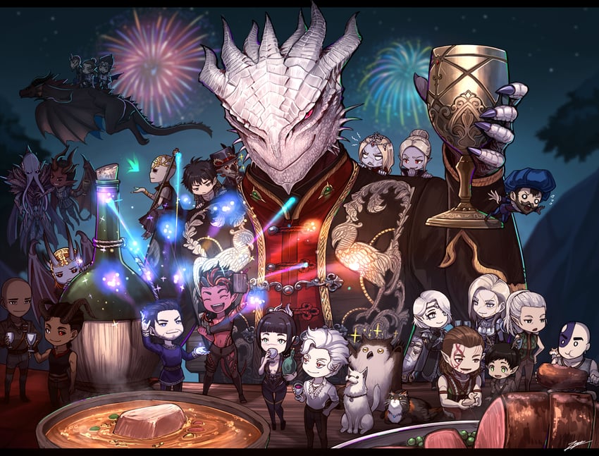 shadowheart, astarion, karlach, halsin, orin the red, and 23 more (dungeons & dragons and 2 more) drawn by tenyo0819
