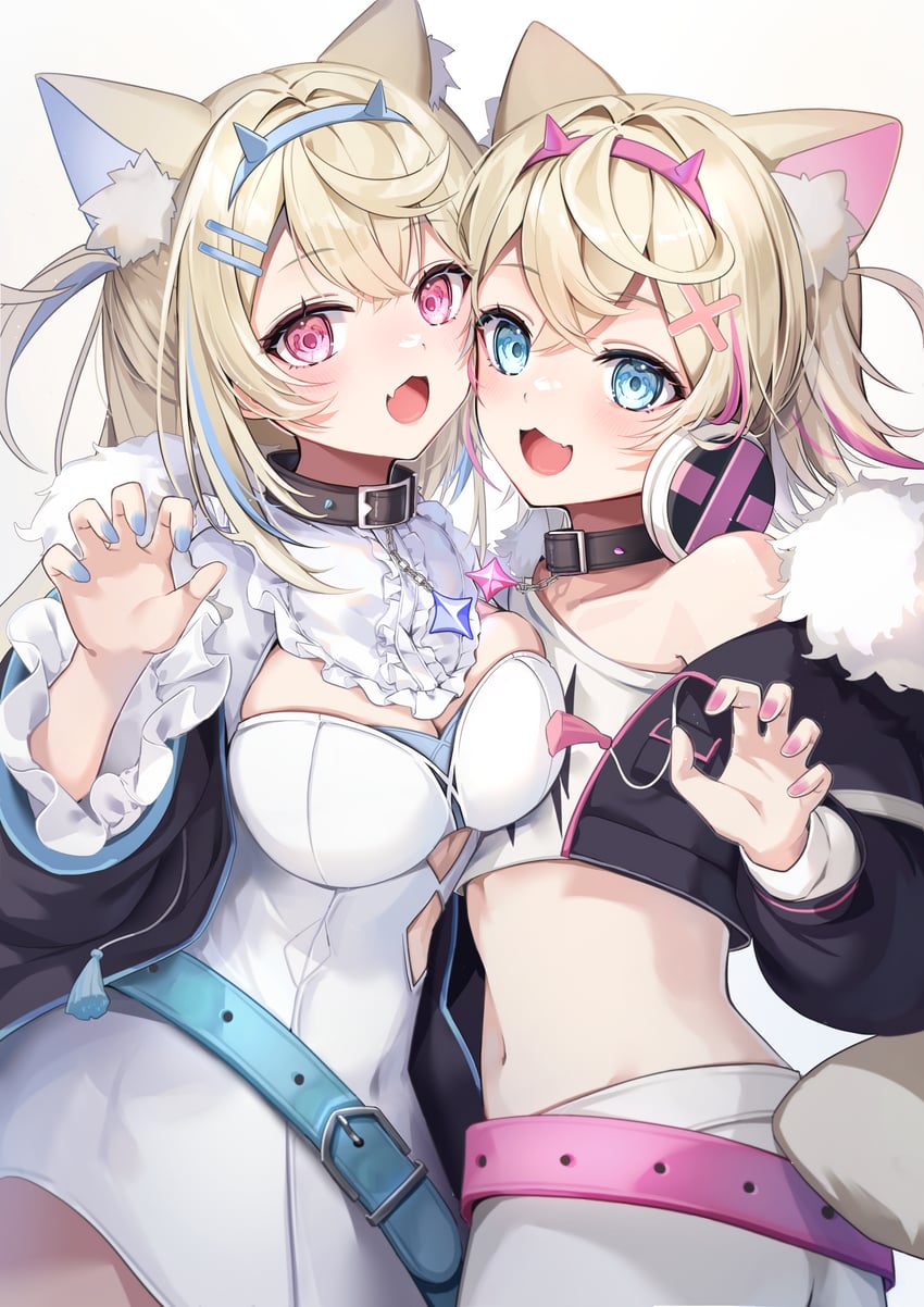 fuwawa abyssgard and mococo abyssgard (hololive and 1 more) drawn by fuyoyo