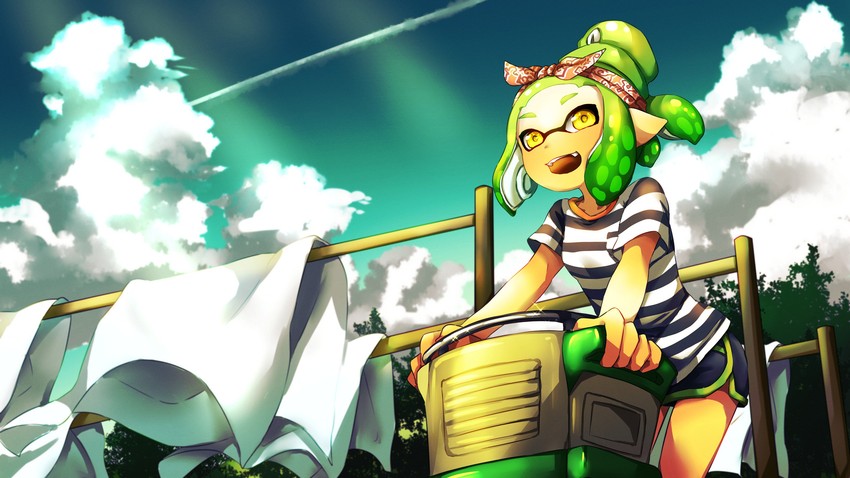 inkling player character and inkling girl (splatoon) drawn by houzuki_ringo